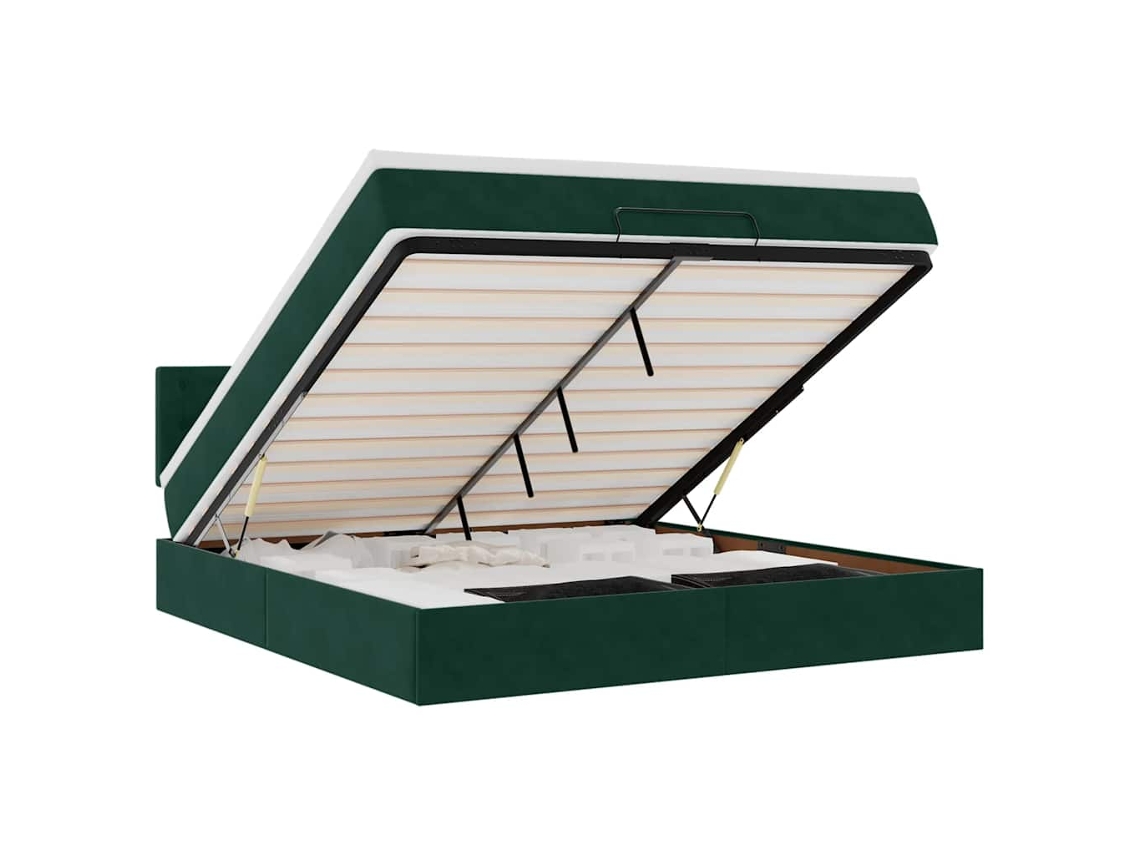 Estrutura de Cama Otomana com Colchão Verde Escuro MAISON EXCLUSIVE (160x200 cm)