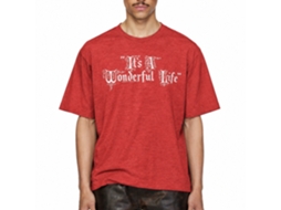 Rockinstone Its A Wonderful Life Movie Title Treatment Heather Red Adult T-shirt Size:l