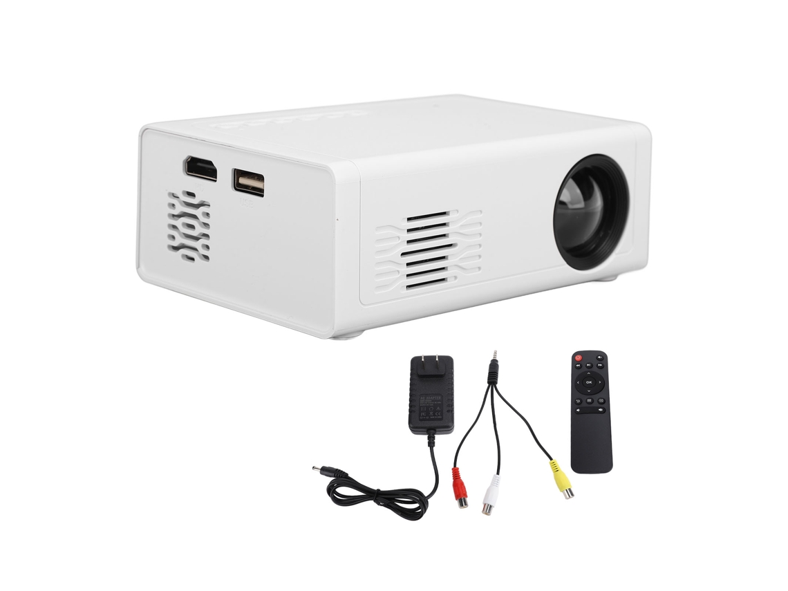 Projetor Portátil 1080p Hd Usb Com Controle Remoto Para Smartphone Tablet Laptop Branco Plug Us