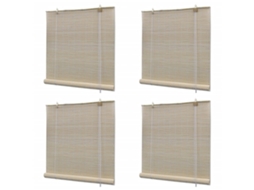 Vidaxl Estores De Rolo Em Bambu Natural 4 Pcs 120x160 Cm