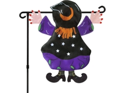 Laxiscreed Bandeira De Outono Ao Ar Livre Com Bruxa Para Jardim Halloween Festivo