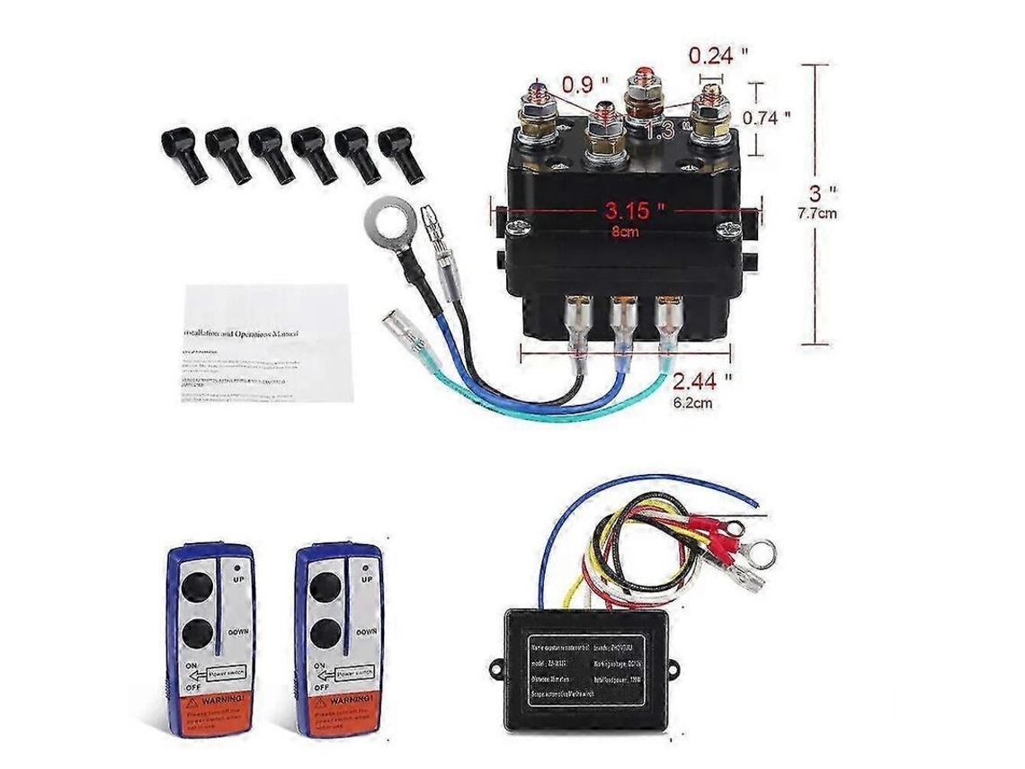 Solenoide Guincho Alta Resistência 500a 12v com Controlo Duplo Remoto Operação Recuperação Sem Fios CHARM