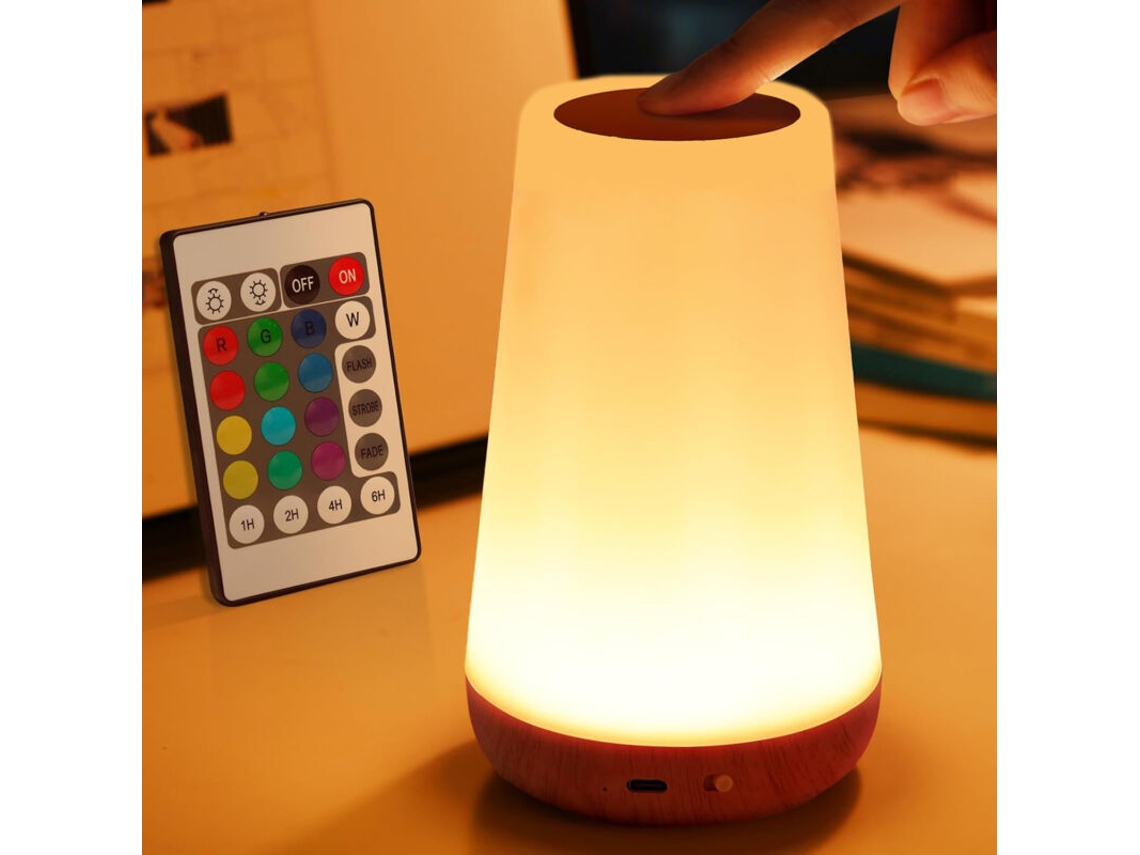 Luminária De Mesa Led Recarregável Usb Com 13 Cores Rgb,toque Tátil E Controle Remoto Para Quarto,sala E Acampamento Btforus