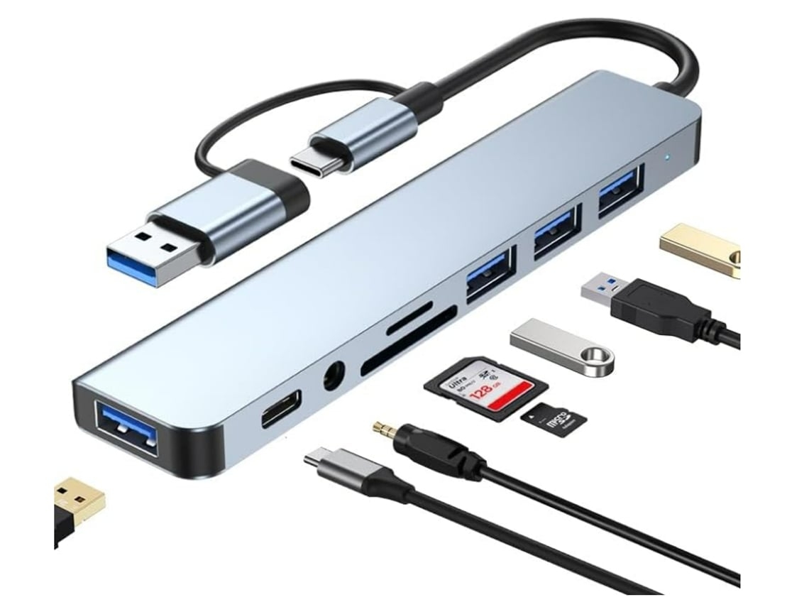 Hub Usb 2218Tu Divisor Usb 3.0 Extensor Usb Cinza