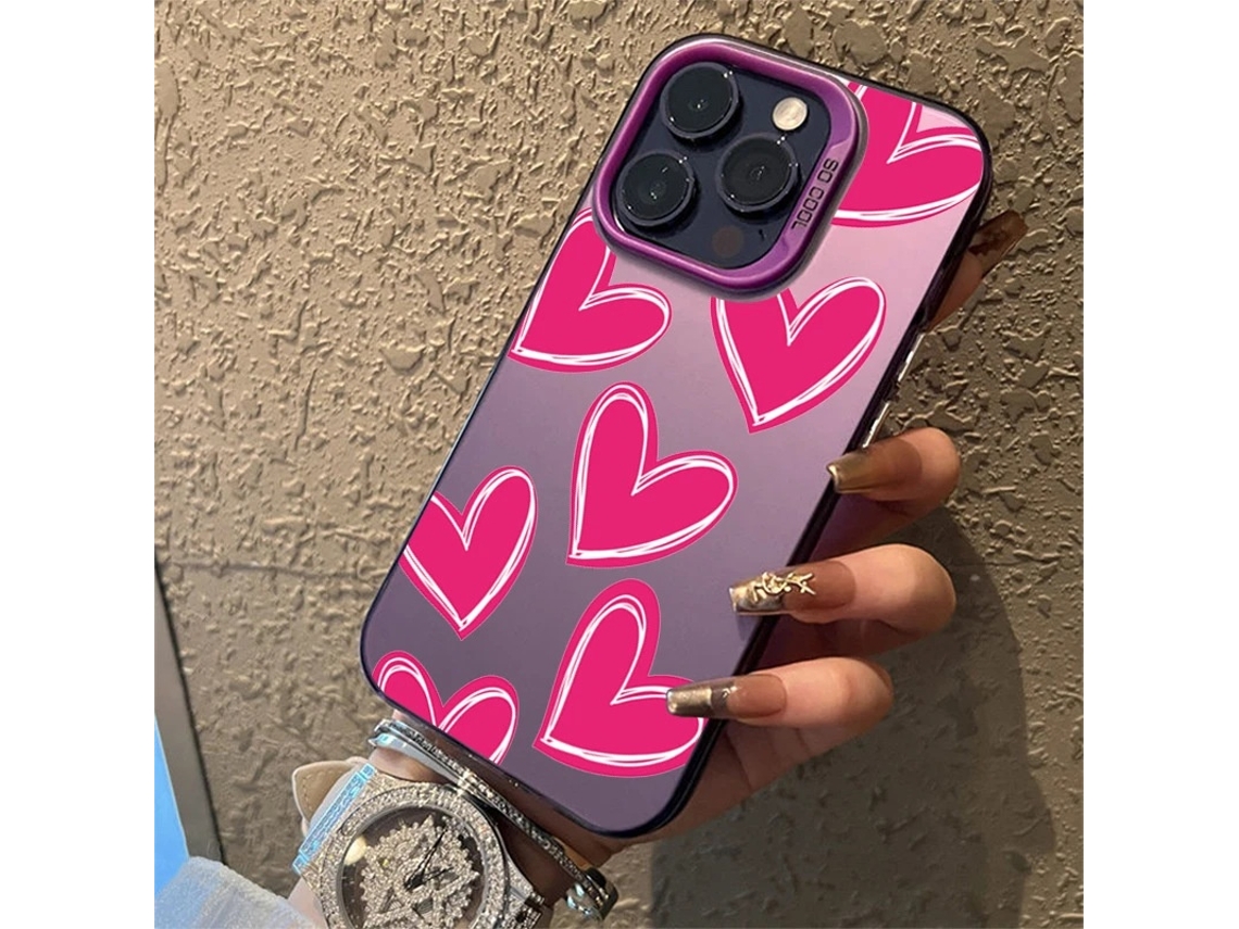 Capa Para Iphone 17 Laser Purple Heart 2h289p2