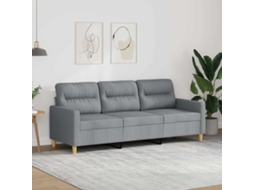 Vidaxl Sofá De 3 Lugares 180 Cm Tecido Cinza-claro