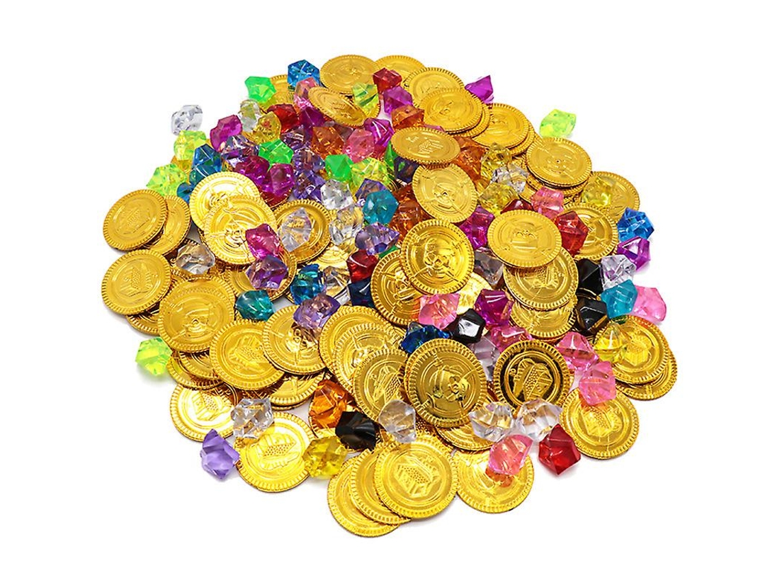 320 Unidades de Moedas de Ouro Pirata Infantil ALLINLESS