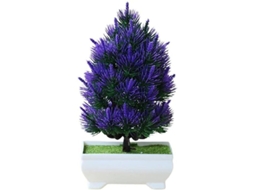 Planta Artificial Em Vaso Plástico - Decoração Interior E Exterior - Varanda Lar Ou Escritório - Lilás