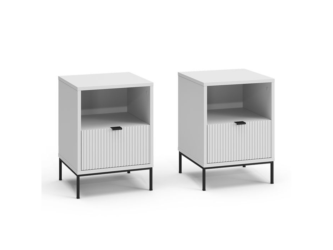 Mesa De Cabeceira Eliza, Conjunto De 2, Branco, Vicco