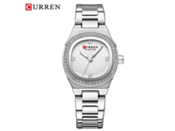 Relógio Feminino MDUG de Quartzo com Mostrador Quadrado, Pulseira de Aço e Strass
