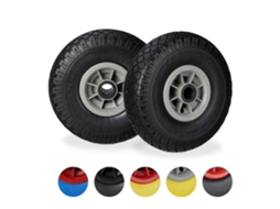 Conjunto Com 2 Rodas De Borracha Pu Para Carrinho De Mão