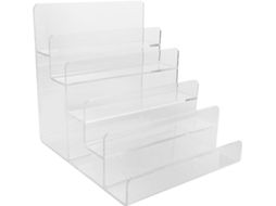 Organizador De Carteira Em Acrílico Com 5 Compartimentos E Design Trapezoidal