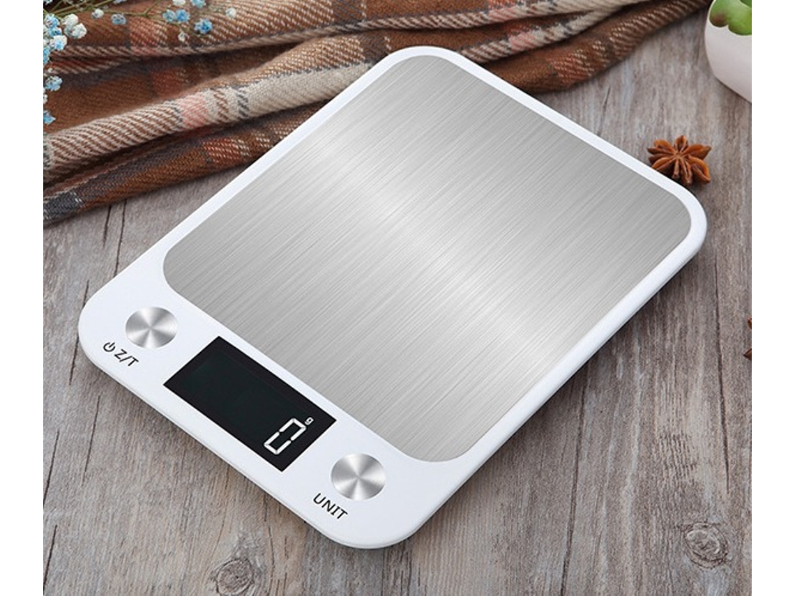 Balança de cozinha digital Slowmoose White com controle de toque, 1 GA, 10 kg, carregamento USB