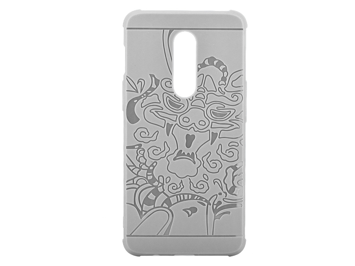 Capa Dragão para Oneplus 6, cinza EOOCOO antichoque e macia