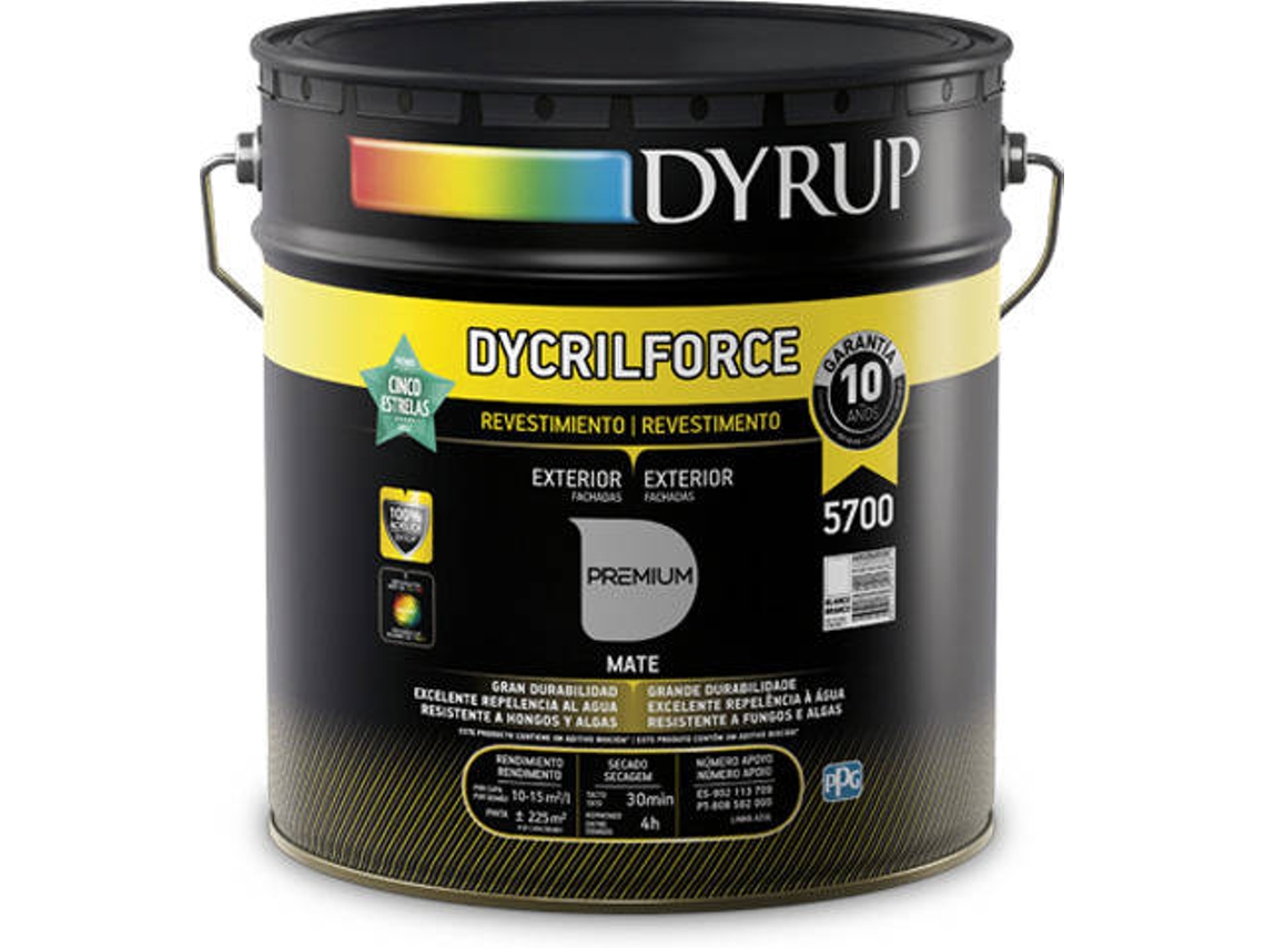 Tinta Acrílica para Exterior DYRUP Dycrilforce (Branco - 15 L)