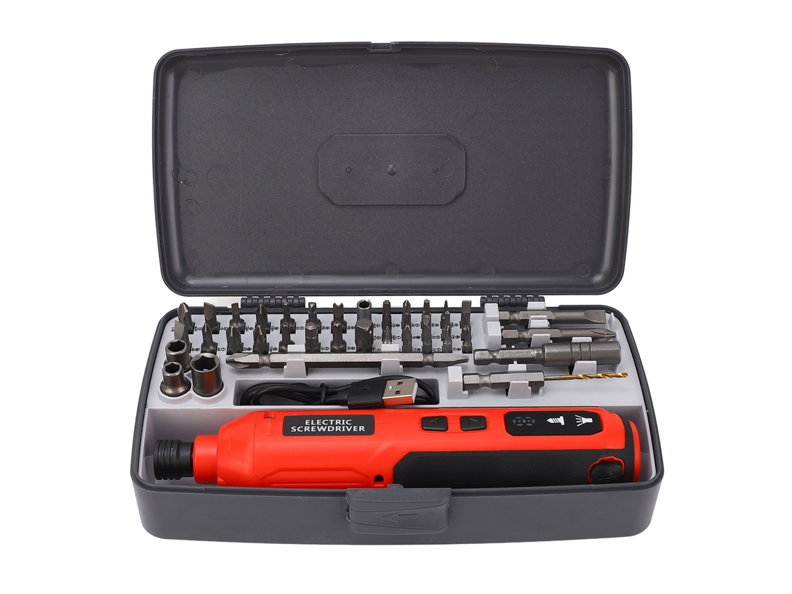 Kit De Parafusadeira Elétrica Sem Fio 3,6v Usb Recarregável 5 Velocidades Luz Led Portátil Para Telefone Câmera Laptop Relógio