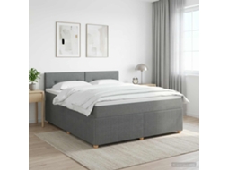 Vidaxl Cama Box Spring Com Colchão Cinzento-escuro 140 X 200 Cm Tecido