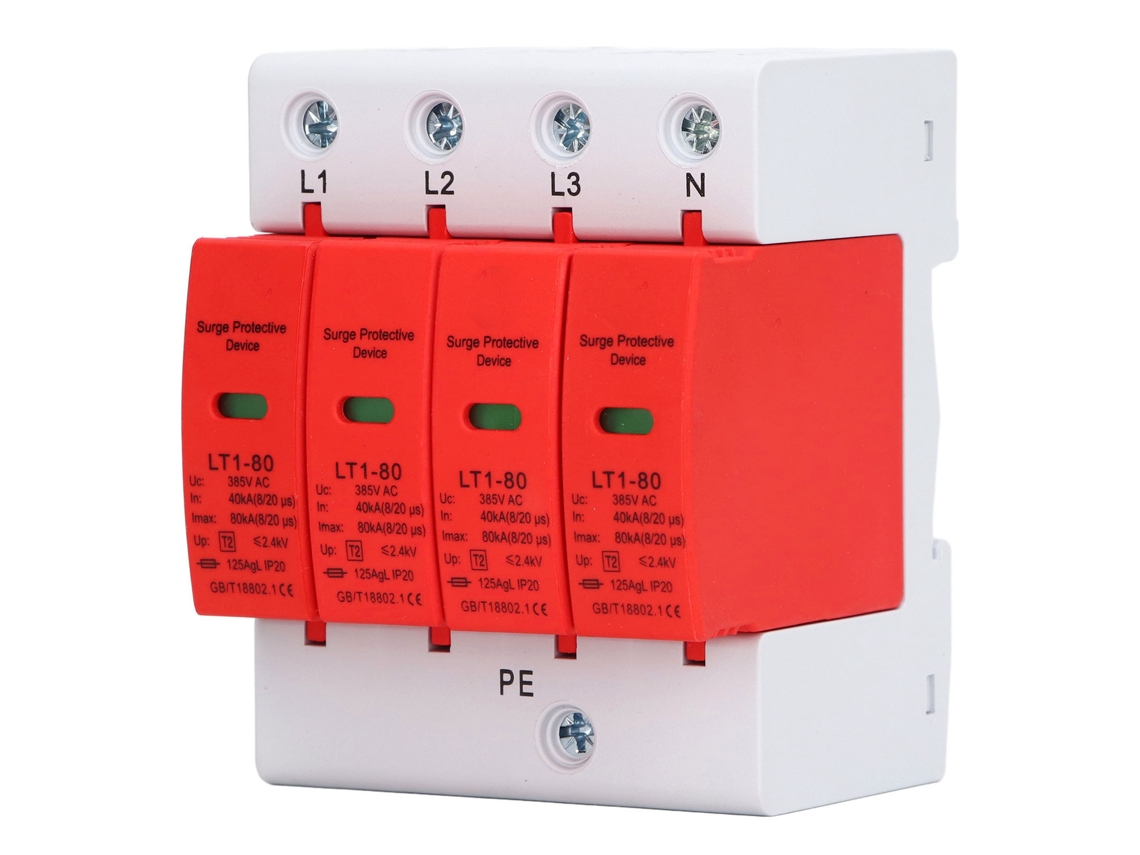 Protetor De Surtos 4p 385vca 40-80ka Arrester De Sobretensão Para Sistema Elétrico