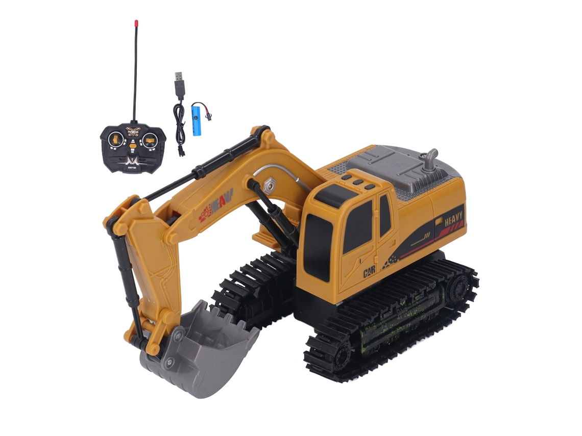 Escavadeira Rc 27mhz 5 Canais Resistente A Impactos Brinquedo Para Meninos E Meninas