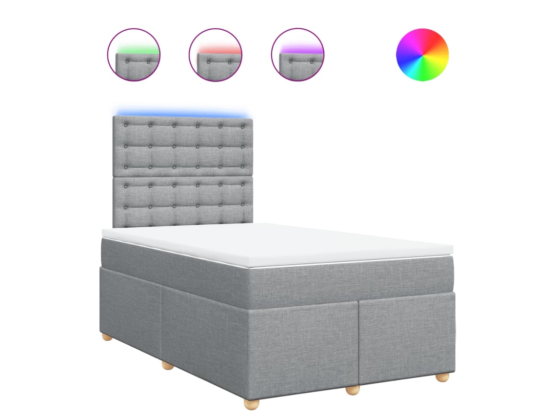 Cama Boxspring com Colchão 120x190 cm Tecido Cinzento Claro MAISON EXCLUSIVE