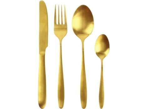 Conjunto de talheres de 16 peças - HOME DECO FACTORY - Efeito ouro - Aço inoxidável - Caixa H 24,5 x 5 x 16,5 cm