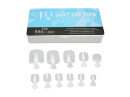 550 unhas postiças ultrafinas e transparentes com cobertura total, vários tamanhos, com caixa de armazenamento.
