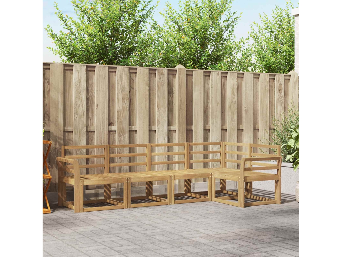 Vidaxl Conjunto De Sofás Para Exterior 5 Pcs Branco