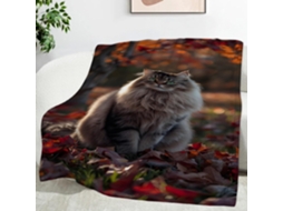 Manta para Gatos Florestal 180x200 Cm Multifuncional Macia e Aconchegante em Flanela Cama Escritório Cochilo C