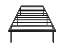 Estrutura Cama 90x200cm, Estrado Ripas Metálicas, Solteiro, Arrumação, Silencioso, Fácil Montagem, Preta