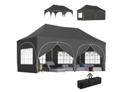 Gazebo, Design Pop-up, Altura Ajustável, Cinza Escuro