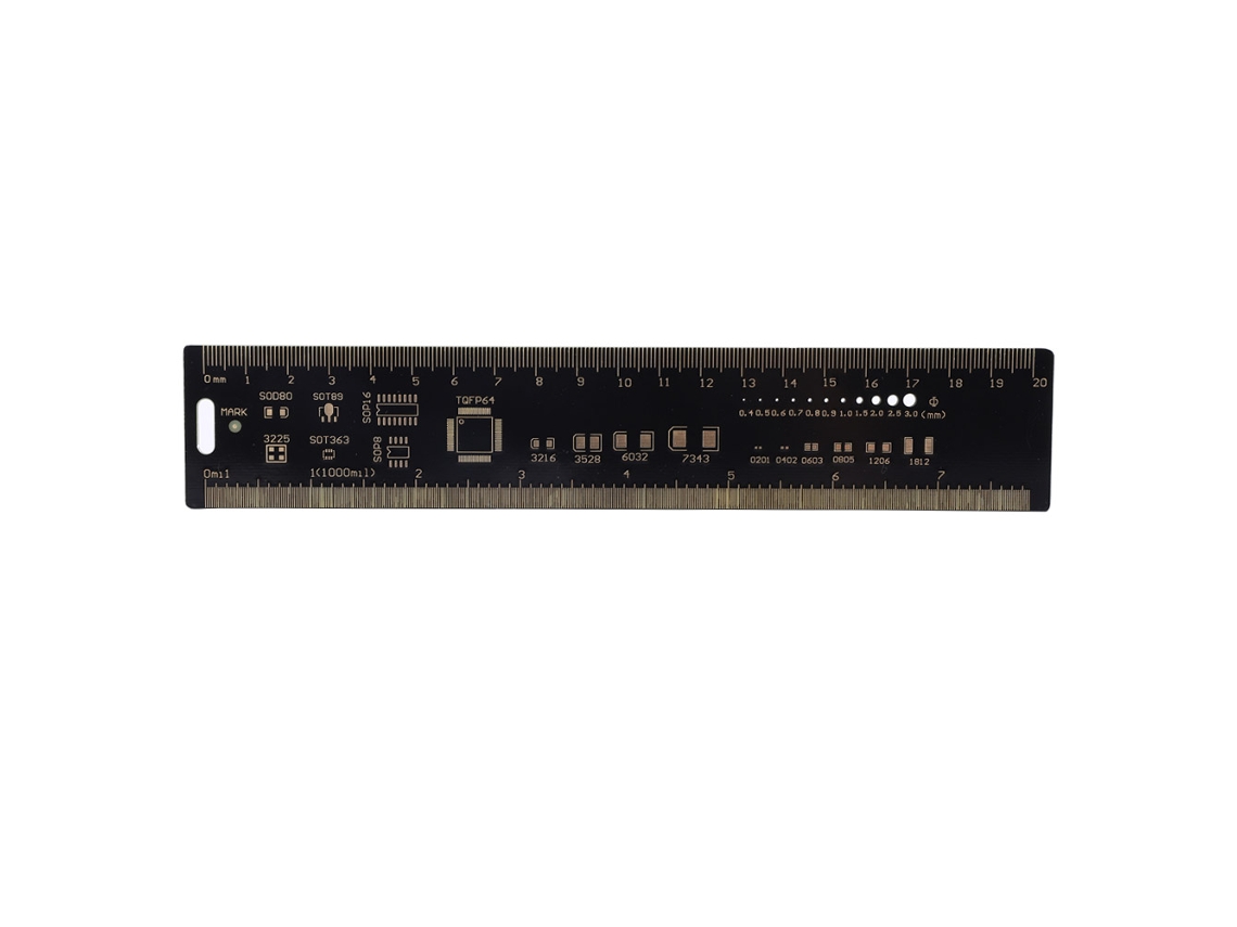 Régua Multifuncional Para Pcb De 7,8 Polegadas Com Medidor De Ângulos E Tabela De Pitch De Pinos Ic