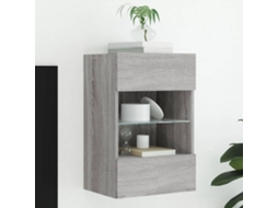 Vidaxl Móvel De Parede P/ Tv C/ Luzes Led 40x30x60,5cm Cinzento Sonoma