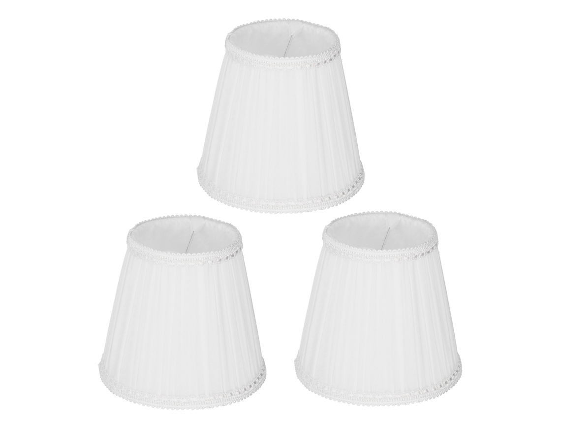 Rebe-3pcs Lámpara Tela E14 Clipon Moderna Funda Lámpara Mesa Techo Candelabro Blanco