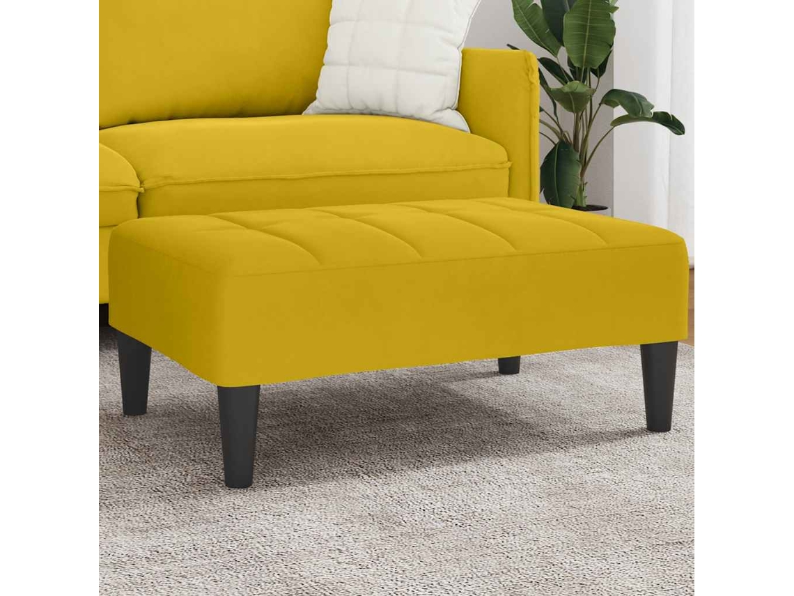Vidaxl Apoio De Pés 77x55x31 Cm Veludo Amarelo