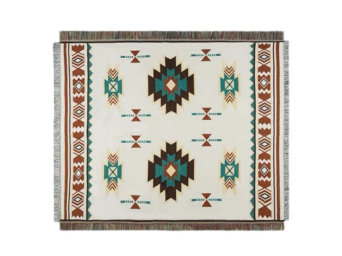 Manta De Piquenique Macia E Aconchegante Com Estampa Xadrez Boho Para Família, Ideal Para Acampamentos E Festas Ao Ar Livre.
