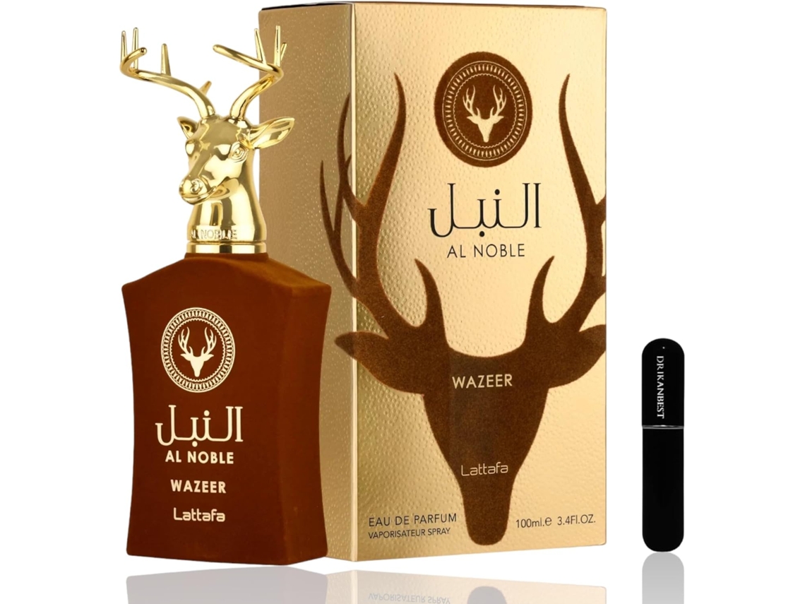 Al Noble Wazeer Eau de Parfum 100ml (Original) - Unissex Design Elegante Brinde Atomizador 5ml DRIKANBEST Recarregável