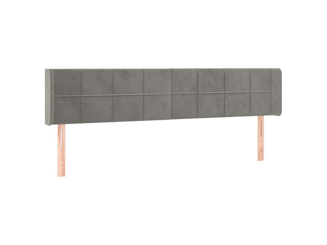 Cabeceira de Cama com Abas Veludo Cinzento Claro MAISON EXCLUSIVE (203x16x78 cm)