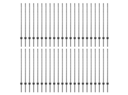 Conjunto 44 Poste De Jardim Vidaxl Cinzento Aço (160 Cm)