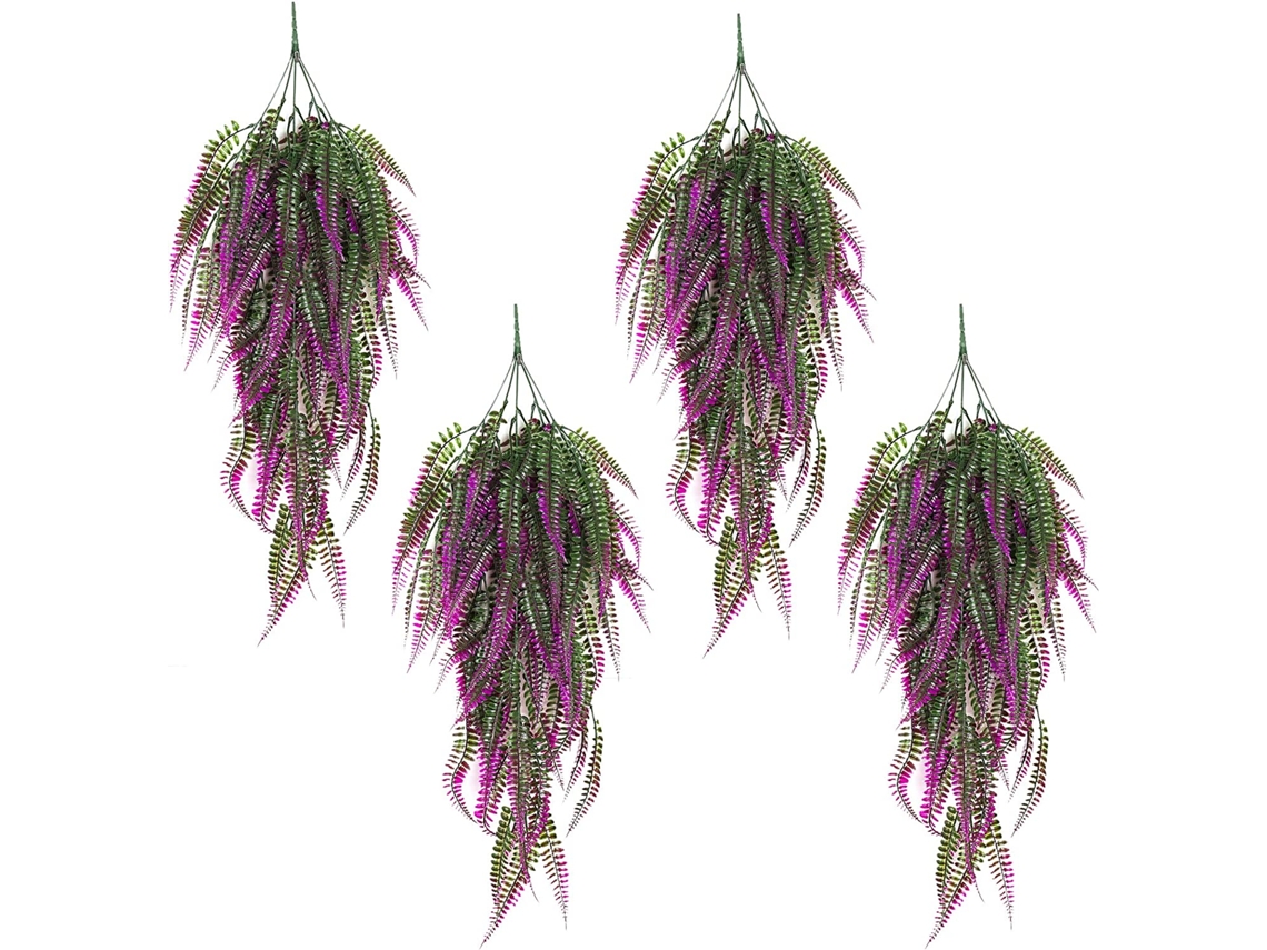 Samambaias Artificiais Suspensas(4 Peças), Samambaias De Boston Artificiais Para Exterior, Plantas Artificiais, Folhagem Artificial Suspensa