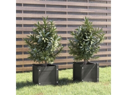 Vidaxl Vasos/floreiras De Jardim 2 Pcs 31x31x31 Cm Pinho Maciço Cinza