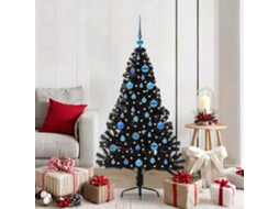 Vidaxl Árvore De Natal Artificial Pré-iluminada Preto 150 Cm Pvc