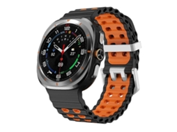 Pulseira De Silicone Ocean Two Color Com Fivela Prateada E Furos Em Duas Fileiras Para Samsung Galaxy Watch Ultra / Ultra 2025
