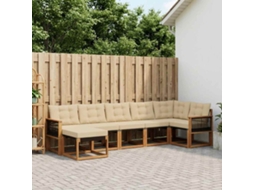 Vidaxl Conjunto De Sofás Para Exterior 7 Unid. Natural E Bege