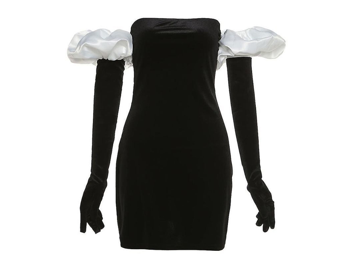 2026 vestido Sexy Bodycon Claro Manga Volada com Luvas para Mulher Eqt Outono Inverno Primavera L Blanco