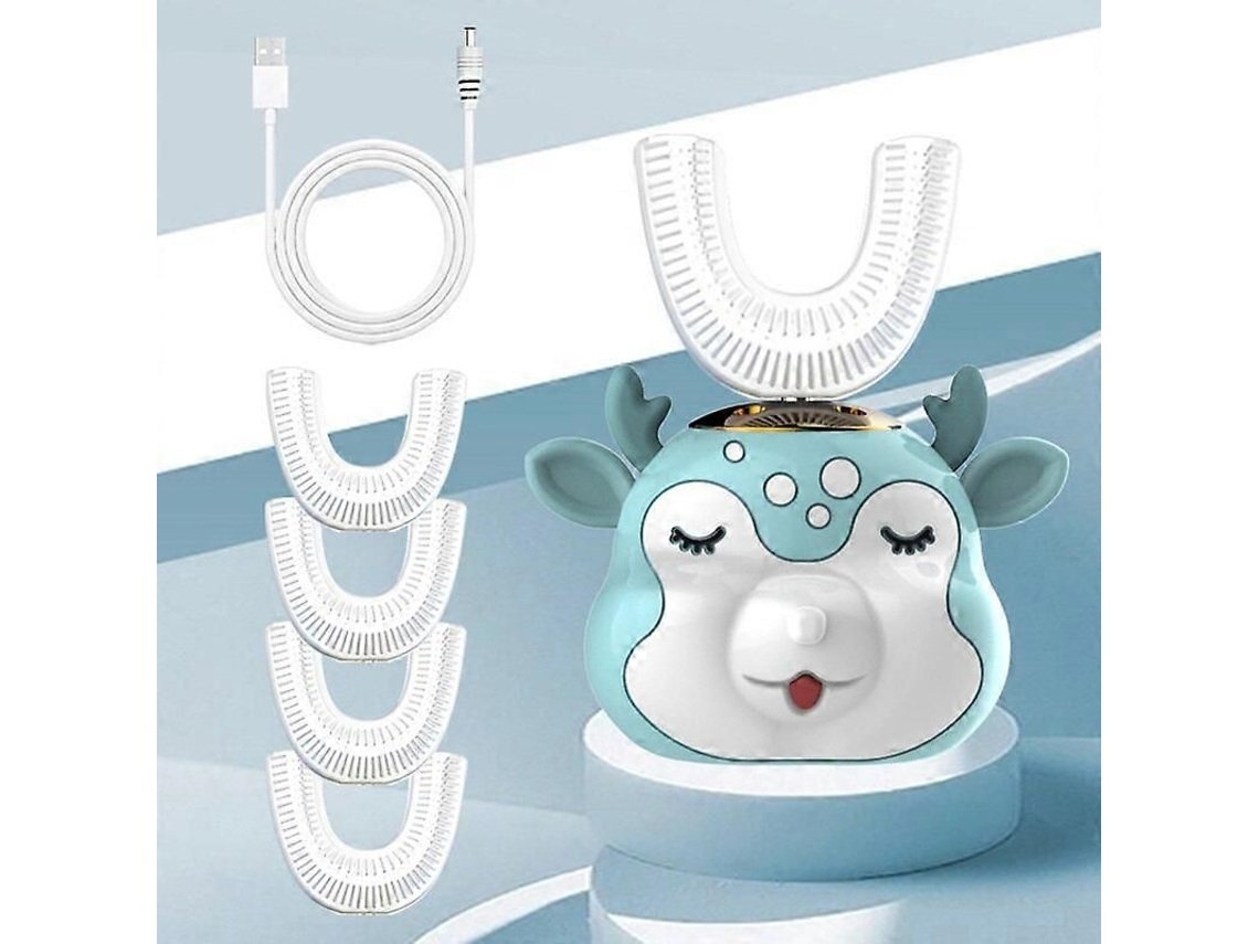 Escova de Dentes Elétrica para Crianças em Forma Sonic Smart Ultrasonic 360 Graus Clareamento D Entes Ipx7 Im GOKOCO