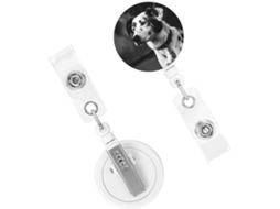 Porta Crachá Retrátil Resistente, Com Porta Crachás Retráteis Cães Em Preto E Branco, Clipes Crachás
