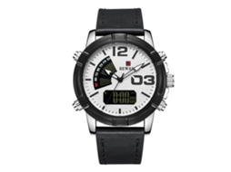 Relógio masculino 63092m analógico resistente à água com pulseira de couro PU