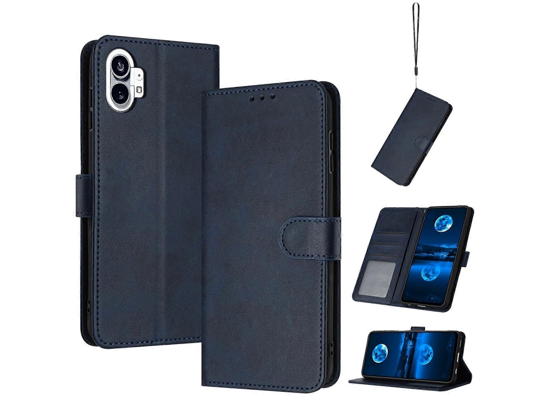 Capa Flip Em Couro De Bezerro Texturizado Para Nothing Phone 2