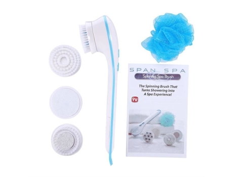 Escova de limpeza elétrica 5 em 1 massagem escova esfoliante corporal à prova dágua para banho de chuveiro spa com cabeças DELAMAN