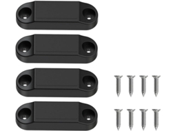 Trava De Abertura Bagagem Para Trailers E Motorhomes – Conjunto 4 Peças Em Plástico Metal Branco Preto Manter As Portas